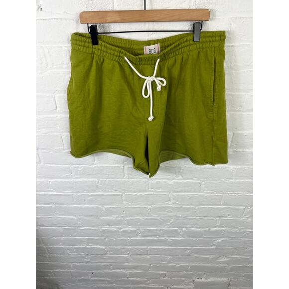 BDG Women's Elastic Waist Drawstring Shorts Stretch Olive Green Size Large - Picture 1 of 5